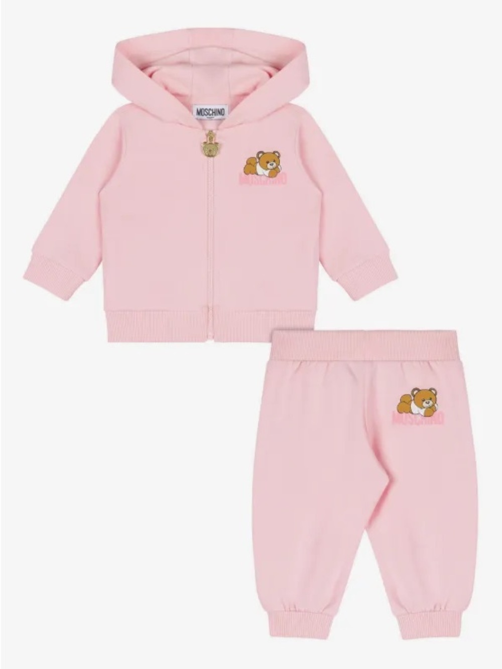 Moschino Baby Pink Teddy Bear Hoodie and Joggers Set
